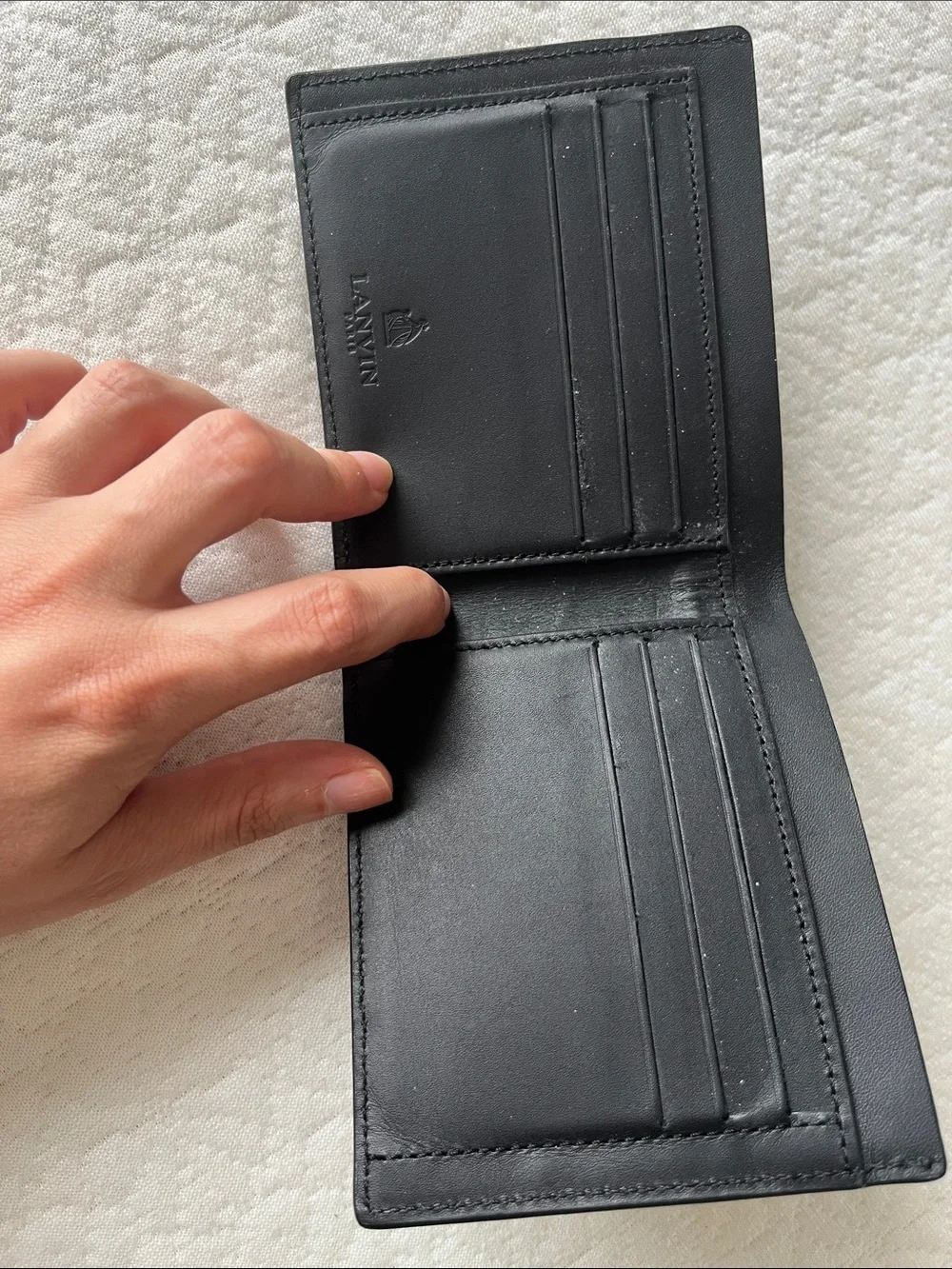 Lanvin | Black and Blue Python Leather Bifold Men’s Wallet
